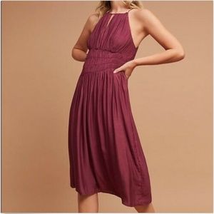 Anthropology Smocked Halter Midi Dress by Moulinet